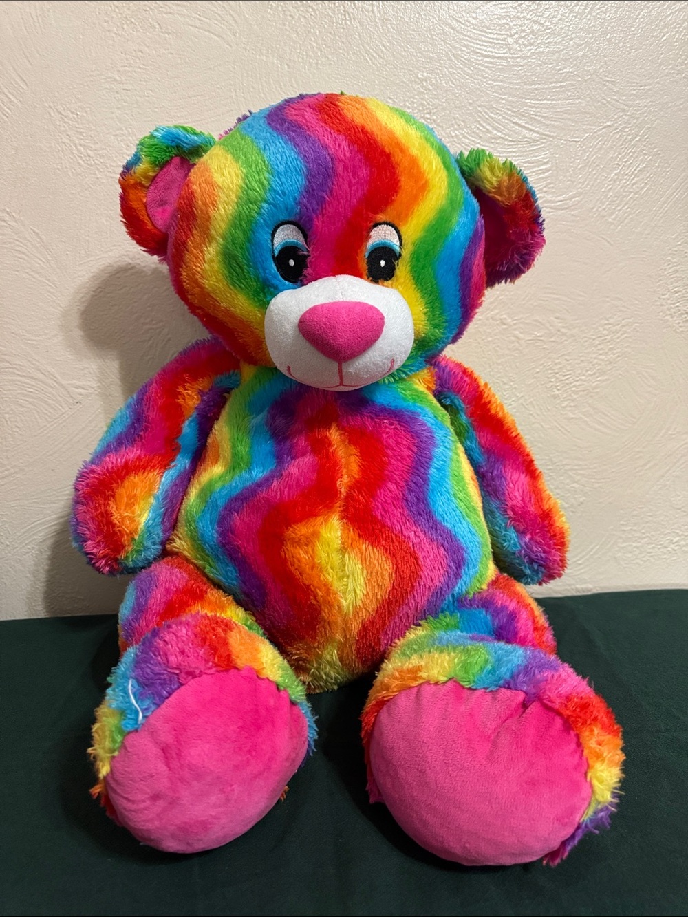 Rainbow Plush Teddy Bear - Bright Multicolor Soft Toy